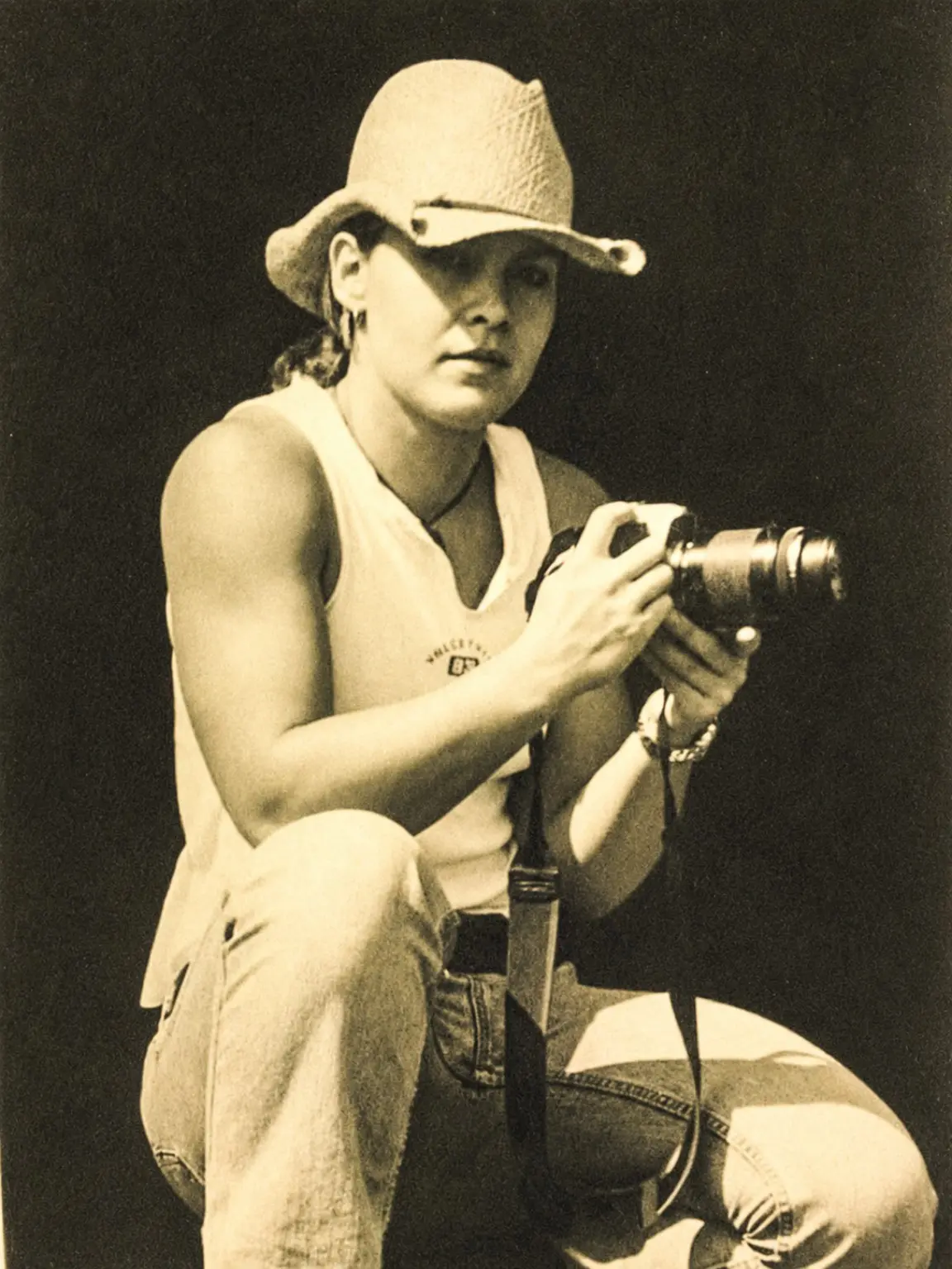 Archival portrait of Jody Jenkins holding her camera